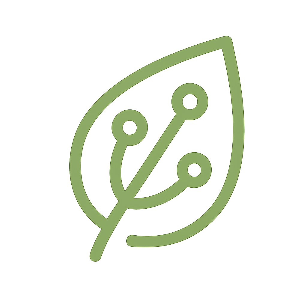 Foglia verde stilizzata